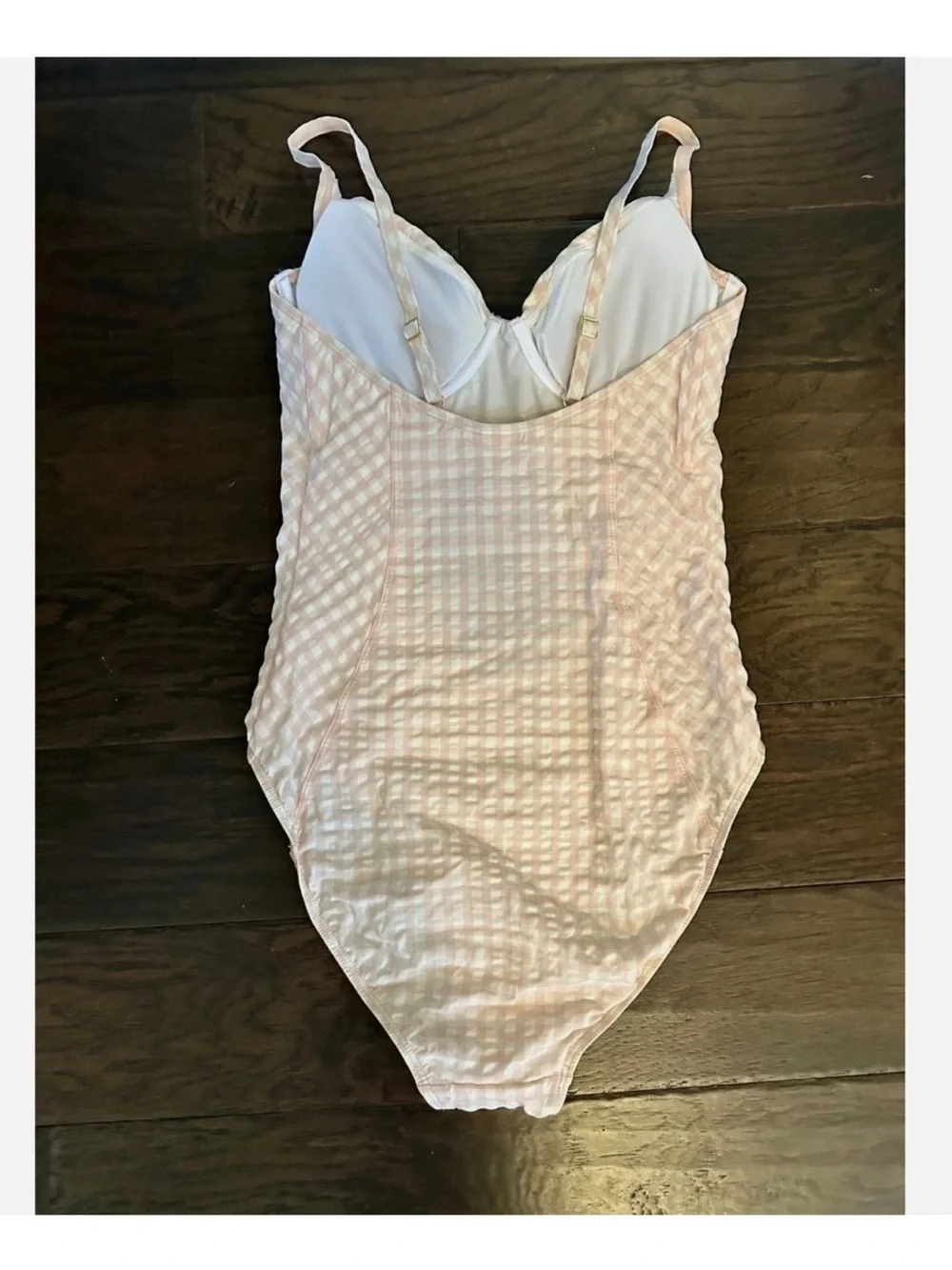 Tory Burch Women's Pink Gingham One-Piece Underwire Swimsuit Size S